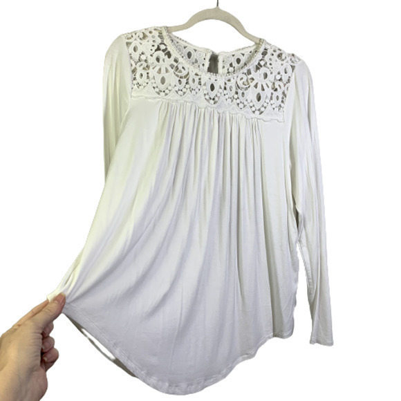 PHILOSOPHY White Long Sleeve Crochet Lace Top - NWT - Picture 5 of 10